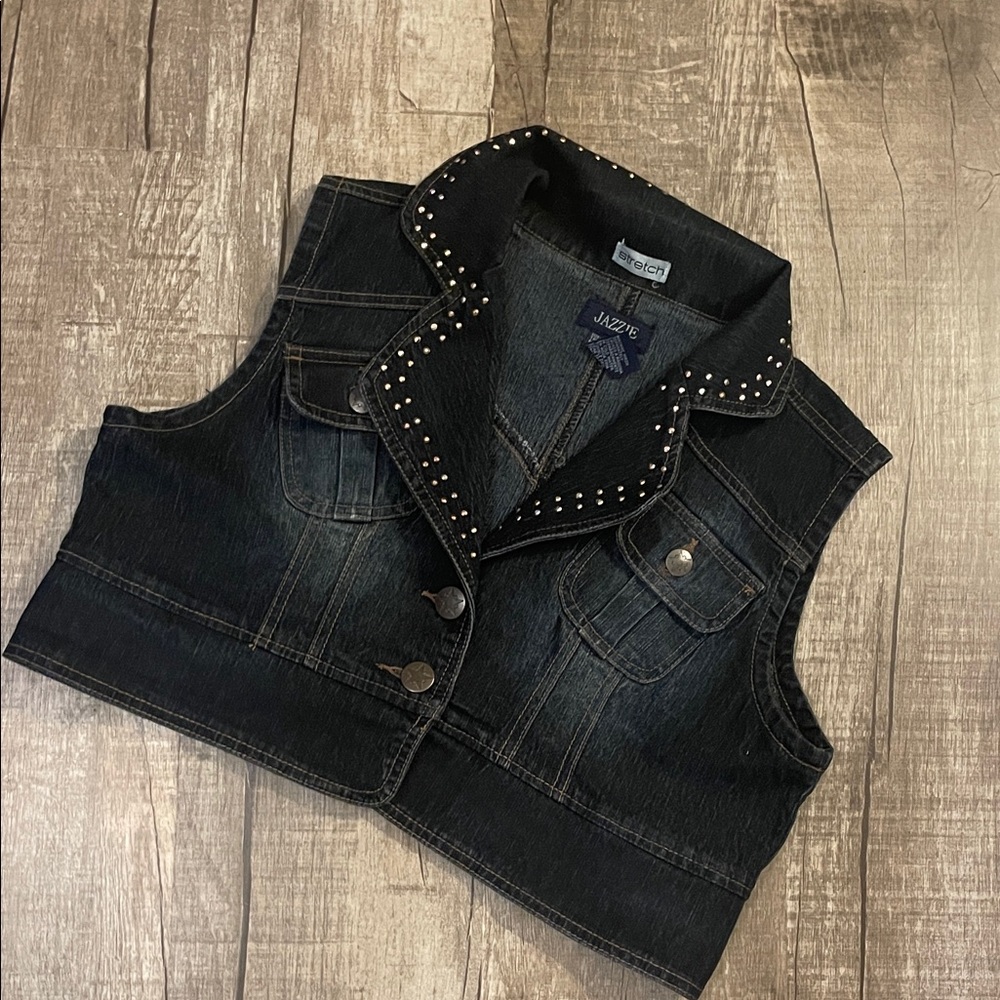 Studded Kids Denim Vest 
Size Large